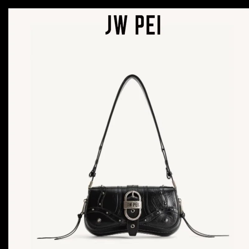 JW PEI Pudding Bag 2024 New Biker Series Baguette Crossbody Armpit Bag Large Capacity Bag Female High Class Feeling