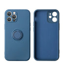 360 ° Rotating Metal Ring Holder Liquid Silicone Shockproof Soft Phone Case For IPhone 16 Pro Max 14 12 11 15 Pro Max Back Cover