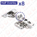 KAK 8 Pieces Stainless Steel Cabinet Hinges Soft Closing Hydraulic Door Hinge Damper Buffer Kitchen Cabinet Furniture Hardware
