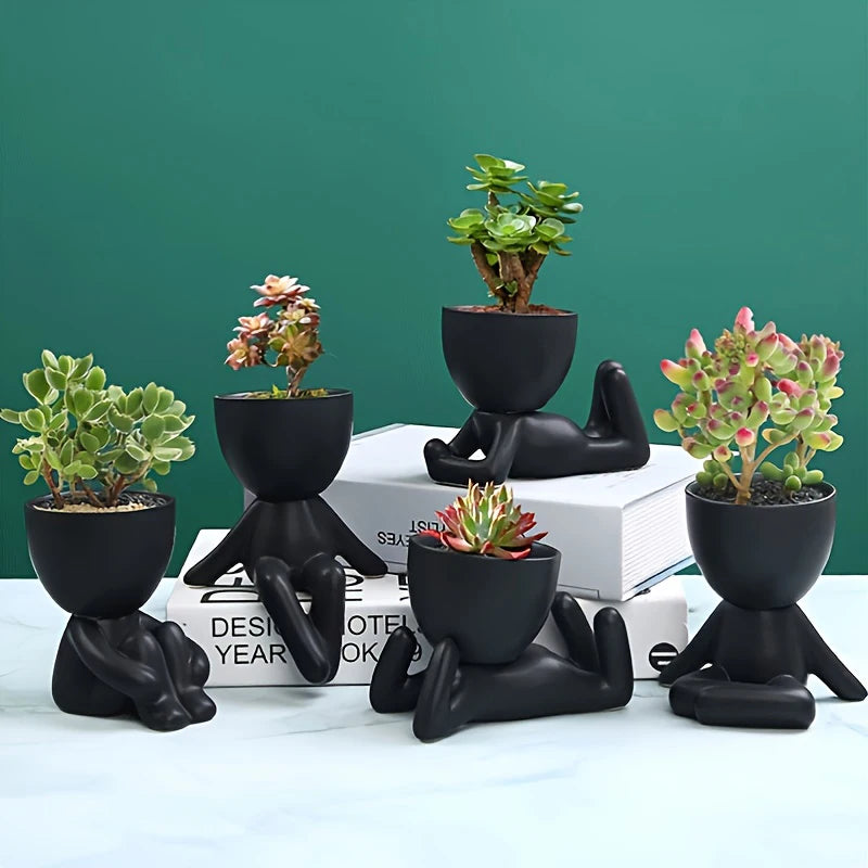 Nordic Modern Ceramic Figurines Succulent Flower Pots Creative Green Plants Potted Plants Home Tabletop Crafts And Ornaments