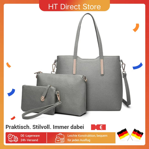 Miss Lulu WOMEN'S Shoulder bag Set 3 Piece Large Handle bag Carry bag Tote Bag Women handbag Comfortable