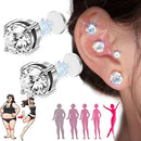 Fashion Magnetic Stud Earring Men Women Shining Magnet Ear Studs Zircon Stone Ear Clip Non-piercing Earrings Jewelry Accessories