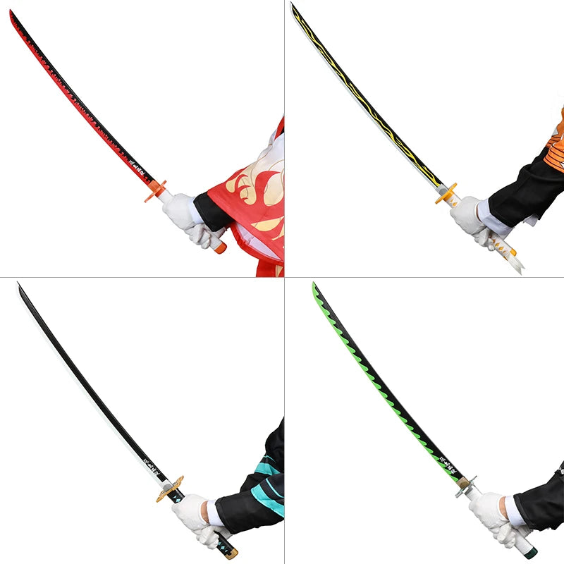 Handmade Demon Slayer Katana 104cm Anime Cosplay Weapon Samurai Sword Real Rengoku Tanjiro Variety of Styles   catana