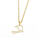 Anniyo Outline Haiti Country Map Pendant Necklaces Women Girls Ayiti Silver Color/Gold Color Jewelry Map of Haiti