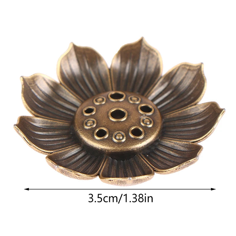 1PC Alloy Incense Burner Stick Holder Plate Buddhism Lotus Censer Bronze Nasturtium Incense Burner