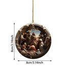 2024 Nativity Scene Hanging Ornaments Christmas Decoration Wall Hanging Jesus Angel Easter Christ Room Home Decorations