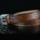 Genuine Leather Men's Belt Luxury High Quality Classic Buckle Business Cowboy Vintage Waistband Alloy Belts
