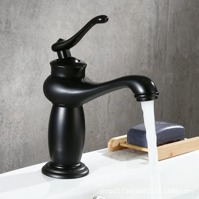 Luxury Europe style antique gold bathroom basin faucet Mixers Taps single handle magic lamp cold and hot water kitchen faucet