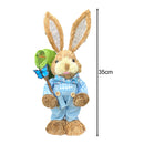 Cute Straw Rabbits Bunny Standing Decorations w/Carrots for Easter Party Home Garden Wedding Ornament Photo Props Crafts