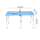 Foldable Table Ping Pong Table W/ 2 Rackets &3 Balls Outdoor Indoor Table Tennis Set 152x76x76cm