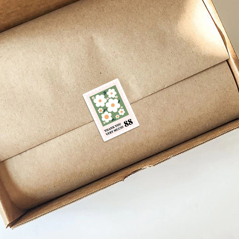 120pcs Box Seal Stickers, Rectangle Gift Package Labels, Thank You For Your Order Stickers, Decorative Baking Gift Bags Packagin