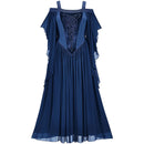 The Hollow Eve | Cold-Shoulder Gothic Dress with Butterfly Sleeve