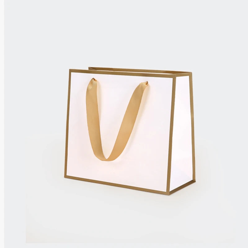 5 Pcs Custom Logo Gifts Package Bags For Jewelry Cosmetic Package Bags High Quality Wedding Gifts Package Paper Bags