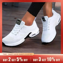 Women Casual Shoes Breathable Walking Mesh Flat Shoes Platform Sneakers Women Tenis Gym Vulcanized Shoes White Female Footwear