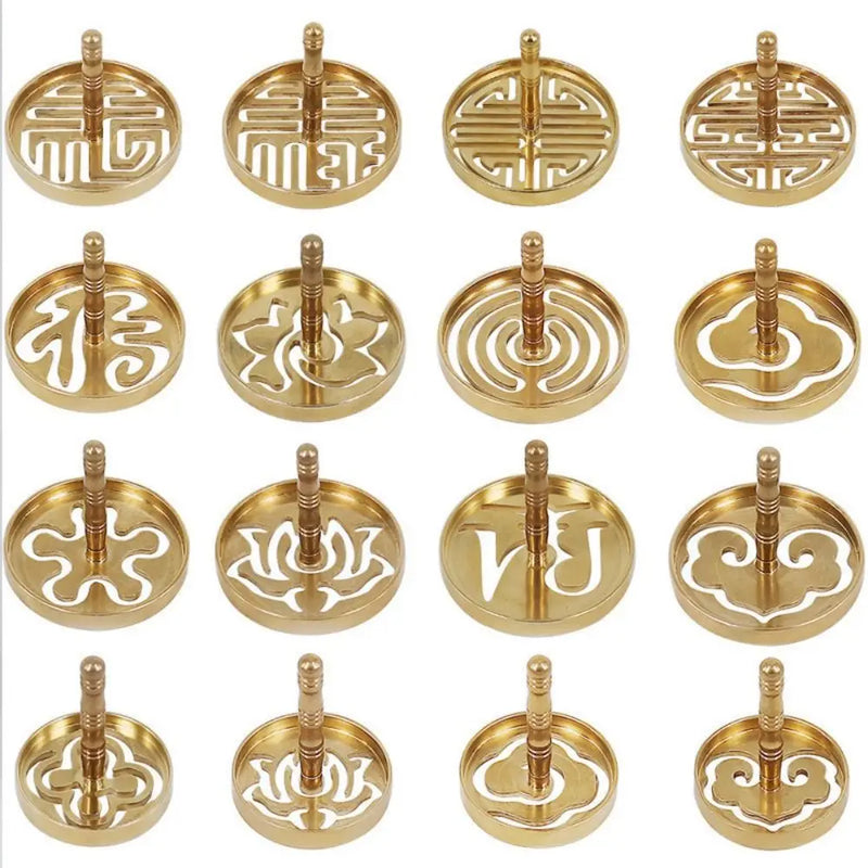 Pure Copper Incense Mold DIY Classical Hollow Out Lotus Incense Seal High-Quality Pressing Incense Incense Road Tools