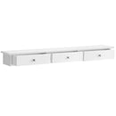 SONGMICS Floating rack with 3 drawers, storage shelf in the hallway, 80x15x10 cm
