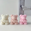 Rose Bear Heart Mold Flower Valentine'day DIY Mold Heart Shape Silicone Candle Mould