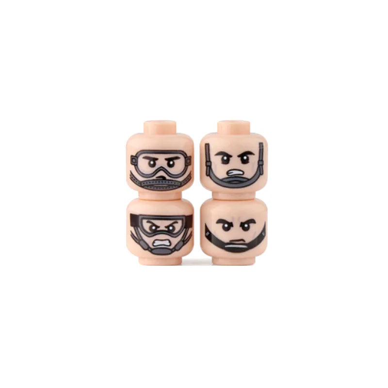 56pcs/Lot DIY Figures Head Building Blocks Accessories Laugh Cry Cute Angry Facial Expression Mini Bricks Toys Model Kids Gifts