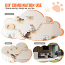 SucceBuy Wall Mounted Cat Shelves Cat Wall Shelves and Perches with Jumping Boards Hammocks & Cat Tree Cat Furniture and Shelves