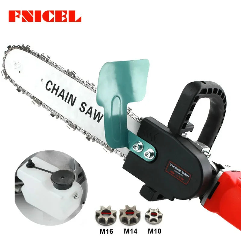 DIY Electric Chainsaw 11.5 Inch Chainsaw Bracket Set Change 10mm and 11.5mm Angle Grinder into Chain Saw Woodworking Power Tool