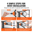 SucceBuy 14" 16" Rivet Nut Tool Rivnut Tool Kit with Metric and SAE Mandrels 70PCS/186PCS Rivet Nuts With Rugged Carrying Case