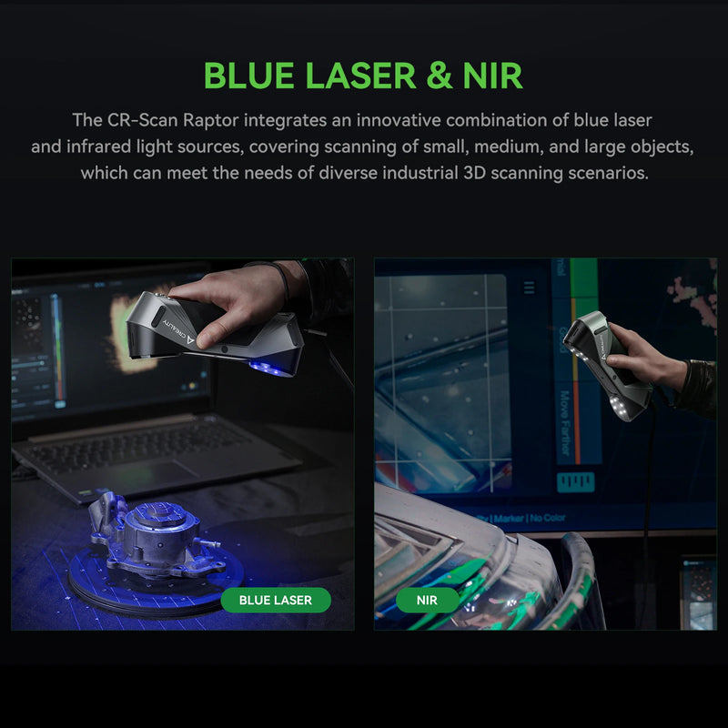 Creality 3D CR-Scan Raptor Multiple-line Blue & NIR Consumer 3D Scanner for 3D Printing Reverse Engineering Handheld 5-2000mm