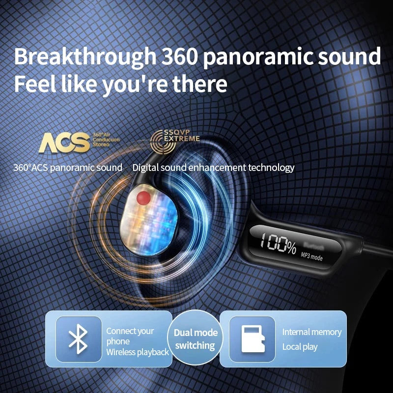 X10 Bone Conduction Bluetooth Headset Digital Display Swimming Waterproof to a Depth of 30 Meters Waterproof Built-in32G