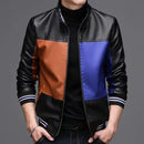 2024 Winter New PU Leather Men's Jackets Winter Fake Fur One Jacket Thickened Warm Turn Collar Coat Men's Padded Leather Jacket