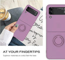 Luxus-Ringständer magnetische Handyhülle für Samsung Galaxy Z Flip 5 4 Flip 3 Halterung Skin Feel Silikonhülle für Samsung Z Flip 5