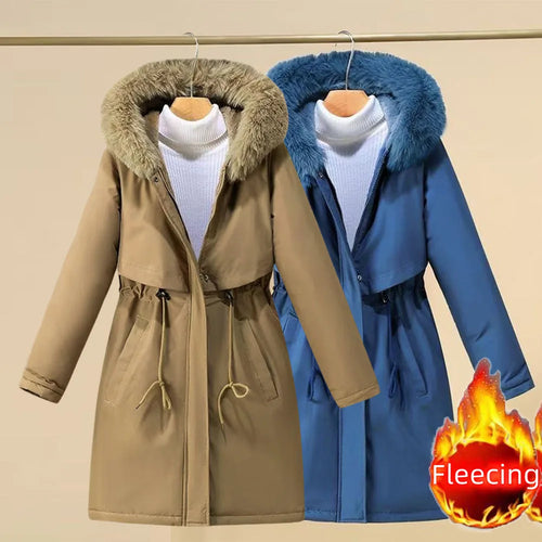 Neue Mäntel & Jacken Damen Winter Steppjacke Lässige Weite Oberbekleidung Fleece Kapuzen Windbreaker Elegante Bürodame Mantel