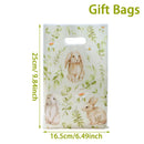 10/25/50pcs Easter Tote Bags with Handles Cartoon Bunny Carrot Design Plastic Gift Bags for Easter Egg Hunt Party Favors Gifts