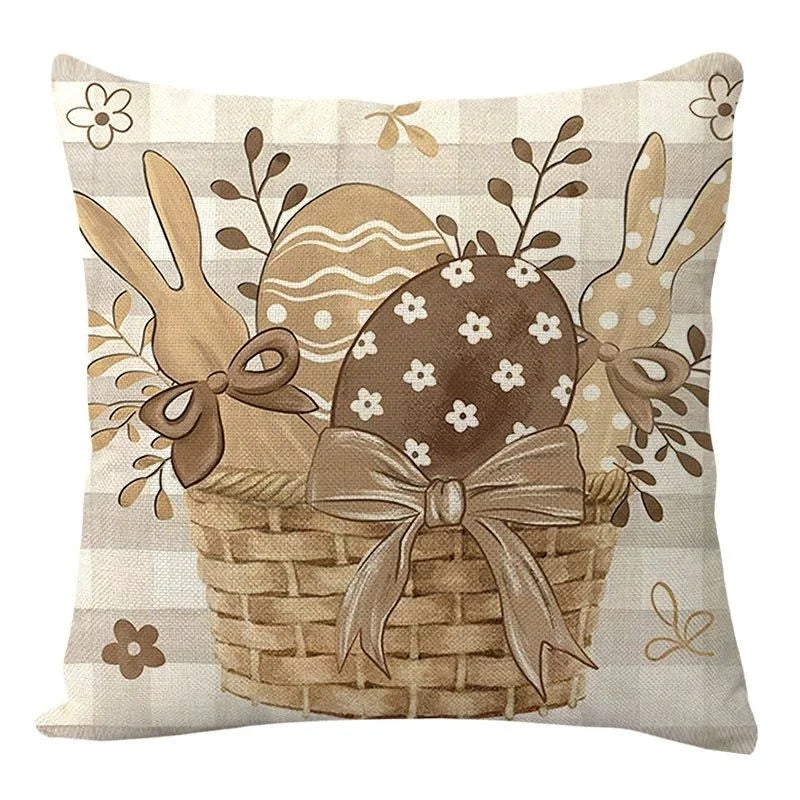 2025 Easter Rabbit Table Runner Linen Bunny Dining Table Cloth Placemat Spring Holiday Happy Easter Decoration For Home Kitchen