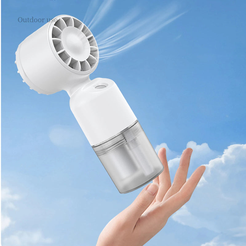 Portable Handheld Misting Fan Rechargeable Battery Operated Spray Water Mist Fan 3 Speeds Cooling Fans for Makeup Travel, Beach