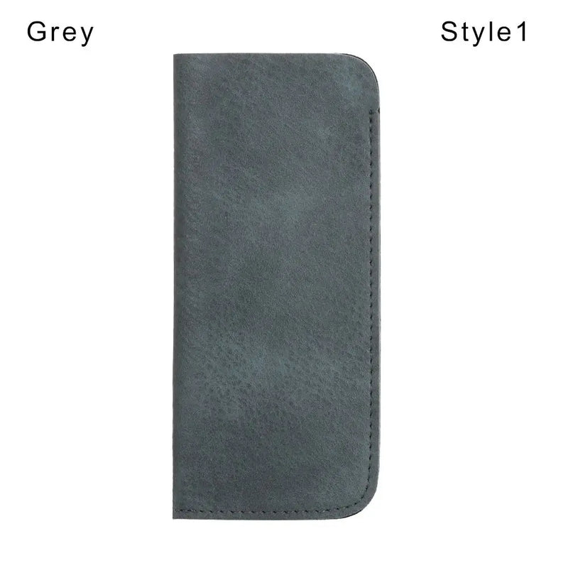 1Pcs Soft Leather Reading Glasses Bag Case Waterproof Solid Sun Glasses Pouch Simple Eyewear Storage Bags Eyewear Accessories