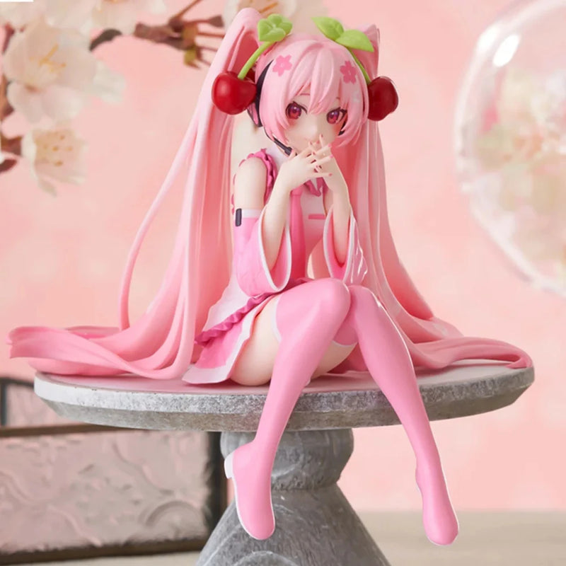 Anime Hatsune Miku Figure Sitting posture Dress up Model Toy Gift Action Figure Collectible Doll kid gift home decor