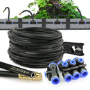 Black 20cm Bendable Brass Nozzle DIY Mist Spray Kit for Garden Courtyard Plants Automatic Atomizing Cooling System 3/8" Hose