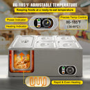 VEVOR 110V Commercial Food Warmer 1x1/3GN&4x1/6GN 5-Pan Stainless Steel Bain Marie 13.7 Quart Capacity for Catering Restaurants