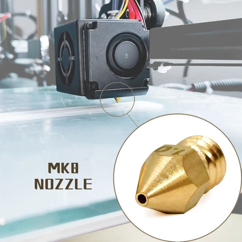 3D Printer MK8 Nozzles Set Extruder Nozzle 0.2mm 0.3mm 0.4mm 0.5mm 0.6mm 0.8mm 1.0mm Hotend for Makerbot Creality CR10 Ender 3 5