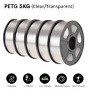 SUNLU PETG 1KG 3D Filament 1.75MM 5Rolls Arranged Neatly No Knots No Bubble Bright Color Exo-Friendly Good Toughness