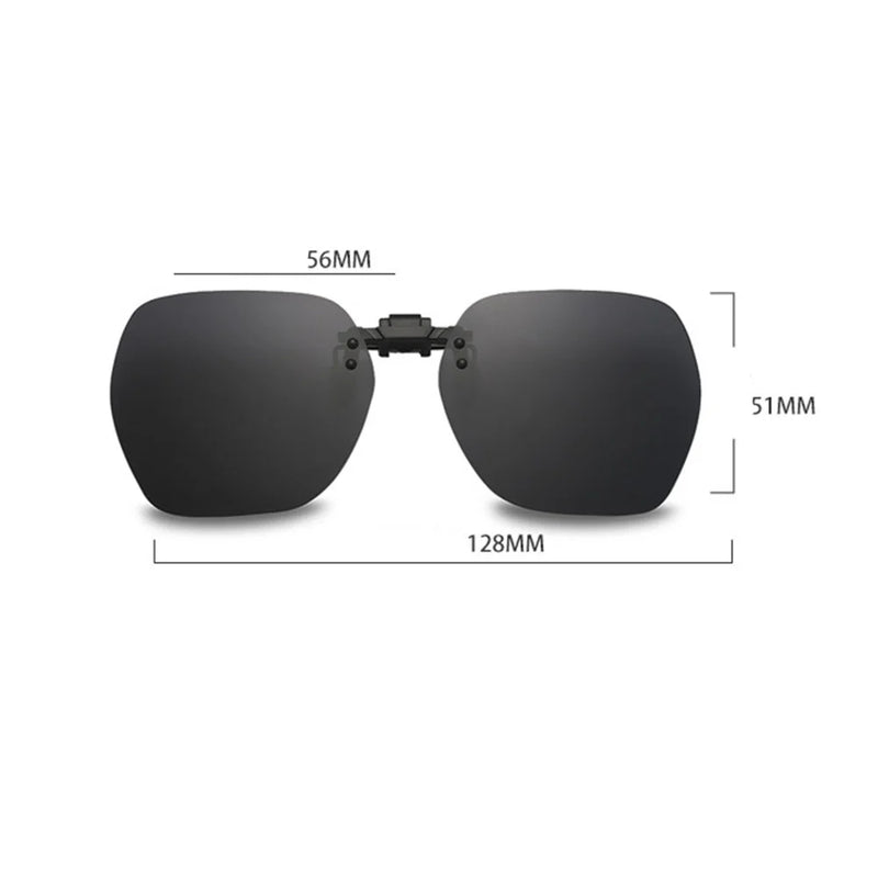 KLASSNUM Polarized Sunglasses Clip Men's Flip Up Clip on Glasses Square Frame Pilot Sun Glasses Women Driving Glasses Shades