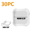 30/50Pcs Disposable Air Fryer Paper Liner Oil-proof Water-proof Paper Tray Non-Stick Baking Mat for Oven AirFryer Accessories