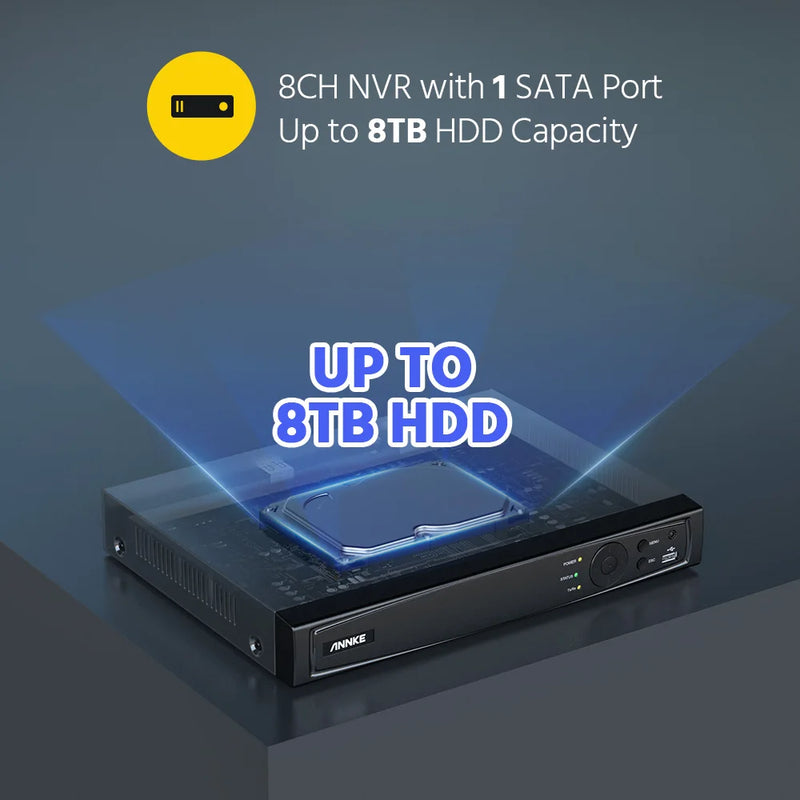 ANNKE 8CH 12MP POE Video Recorder 4K H.265+ NVR Video Surveillance Security For 2MP 4MP 5MP 6MP 8MP IP POE Camera With 1T HDD