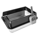 Stainless steel litter, Cat litter box, Semi-closed Cat toilet home with eclabus Protection, cleaning spovel included, litter for large cats, cats and rabbits