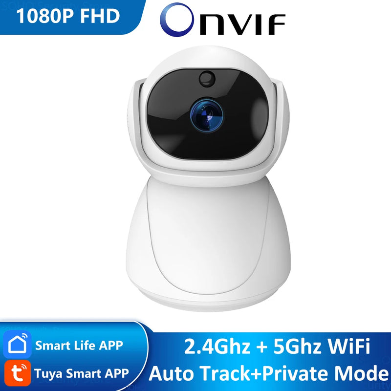 Tuya Smart 1080P 5Ghz WiFi Auto Tracking Sound Detect Security CCTV Video Baby Monitor Indoor Wireless IP Camera ONVIF