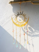 Crystal Suncatcher Rainbow Maker Stained Glass Evil Eye Sun Boho Ornament Window Decor Hanging Prisma For Garden Home Decoration