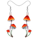 WEVENI Acrylic Cute Mushroom Earrings For Women Girls Drop Dangle Plants Jewelry Charms Spring Summer Gifts Accessories