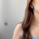 2022 Creative Cartoon Style The Little Prince Rose Flower Drop Earrings Simple Oval Shaped Blue Enamel Little Prince Earrings