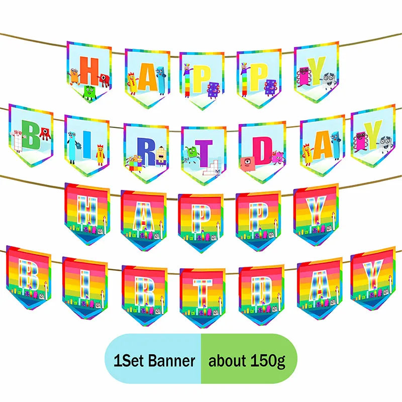 Disney number building blocks cartoon animation table decoration father's day graduacion party stickers decoration anniversaire