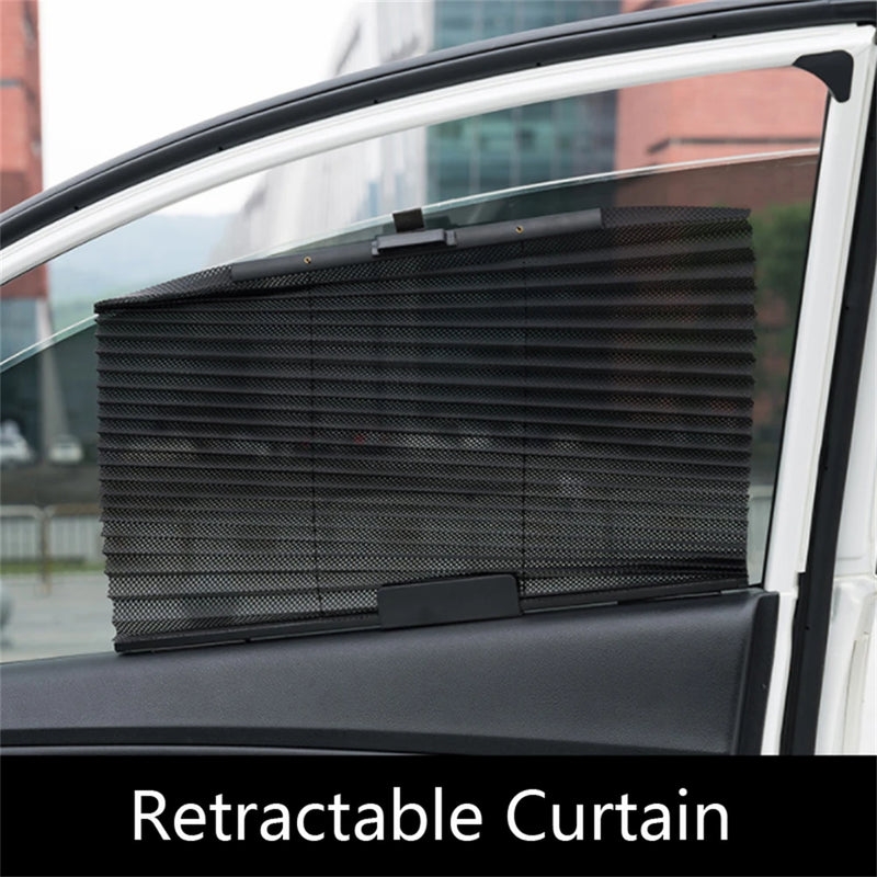 1PCS Car Side Folding Sunshade Retractable Car Front/Rear Window Sunshades Mesh UV Protect Curtain Foldable Auto Truck SunShield