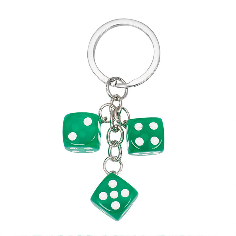 Creative Colourful Dice Keychain Fashion 3D Resin Dice Handbag Pendant For Women Men Car Key Holder Key Accessories Funy Gifts